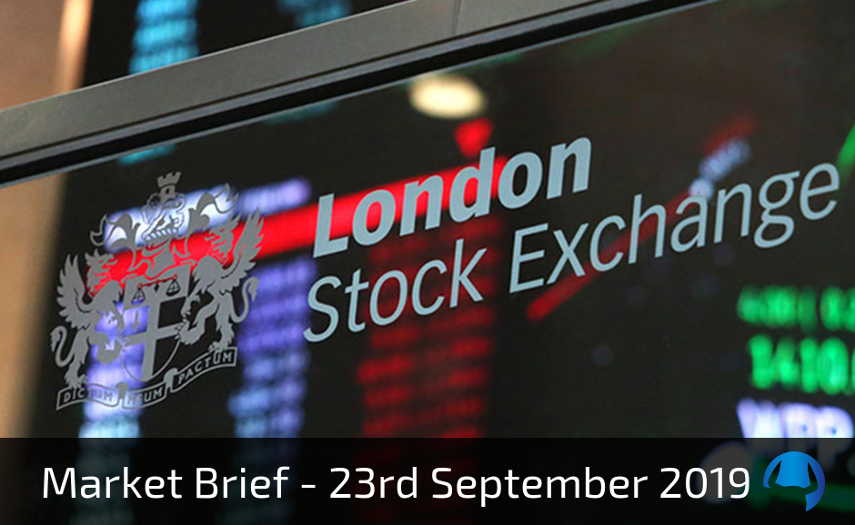 Read more about the article Market Brief – Monday 23rd September 2019